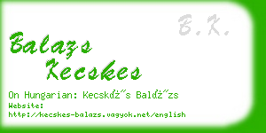balazs kecskes business card
